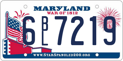 MD license plate 6BL7219