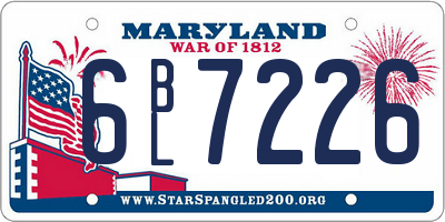 MD license plate 6BL7226
