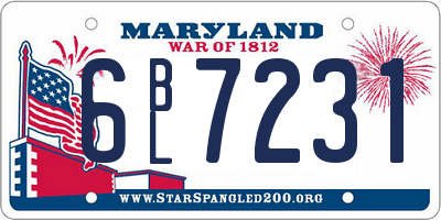 MD license plate 6BL7231