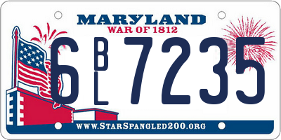 MD license plate 6BL7235