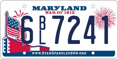 MD license plate 6BL7241