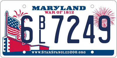 MD license plate 6BL7249