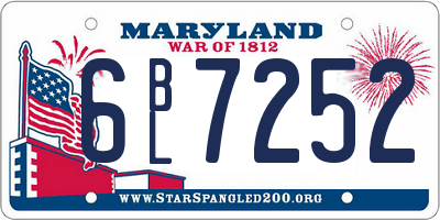MD license plate 6BL7252