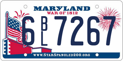 MD license plate 6BL7267