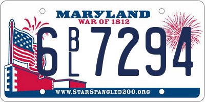 MD license plate 6BL7294