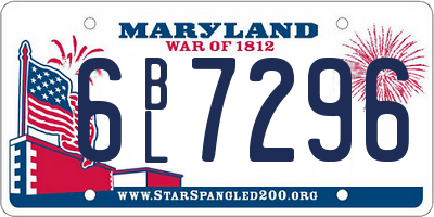 MD license plate 6BL7296