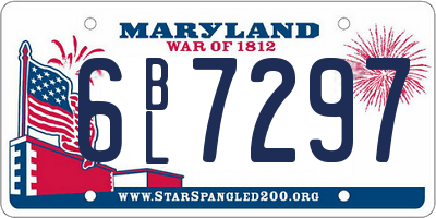 MD license plate 6BL7297