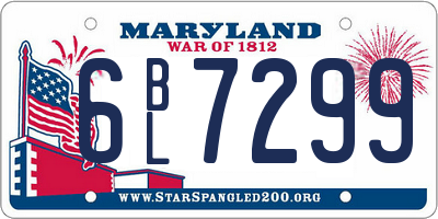 MD license plate 6BL7299