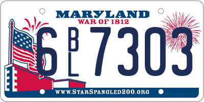 MD license plate 6BL7303