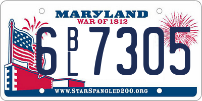 MD license plate 6BL7305