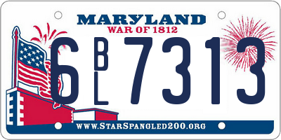 MD license plate 6BL7313