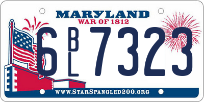 MD license plate 6BL7323