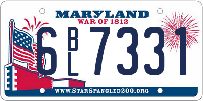 MD license plate 6BL7331