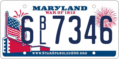 MD license plate 6BL7346