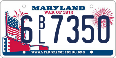 MD license plate 6BL7350