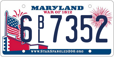 MD license plate 6BL7352