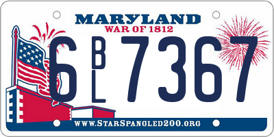 MD license plate 6BL7367
