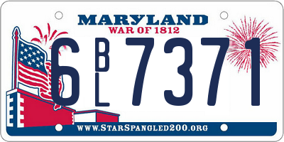 MD license plate 6BL7371