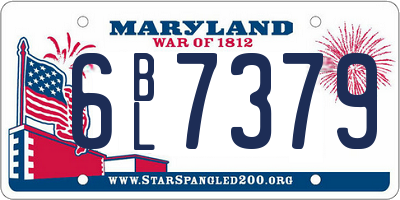 MD license plate 6BL7379