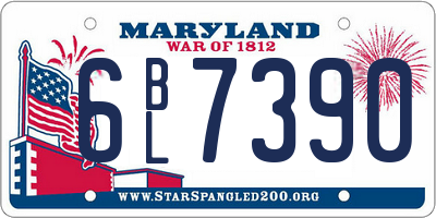 MD license plate 6BL7390