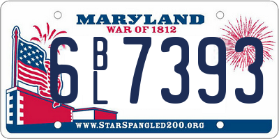 MD license plate 6BL7393