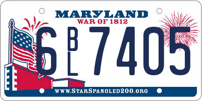 MD license plate 6BL7405