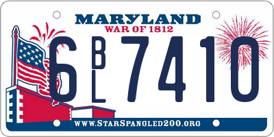 MD license plate 6BL7410