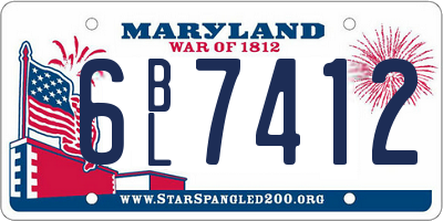 MD license plate 6BL7412