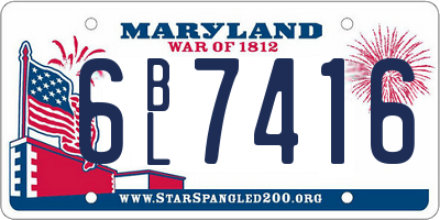 MD license plate 6BL7416