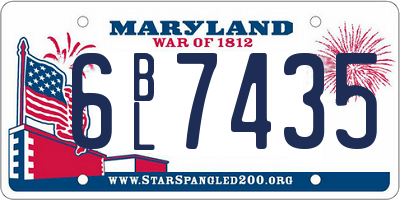MD license plate 6BL7435