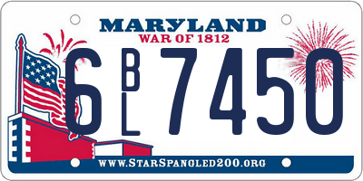 MD license plate 6BL7450