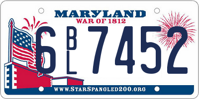 MD license plate 6BL7452
