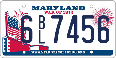 MD license plate 6BL7456