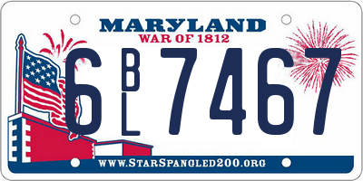MD license plate 6BL7467
