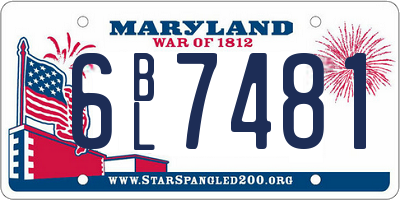 MD license plate 6BL7481