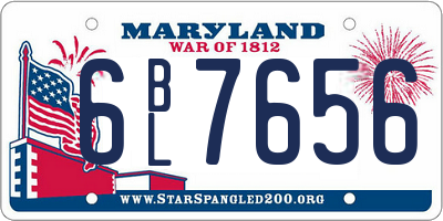 MD license plate 6BL7656