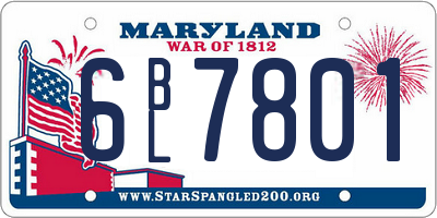 MD license plate 6BL7801