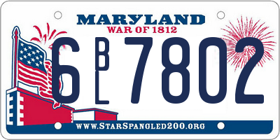MD license plate 6BL7802