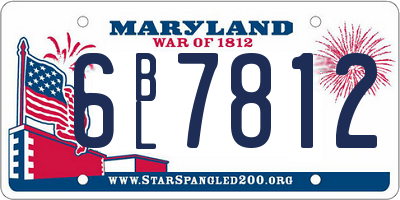 MD license plate 6BL7812