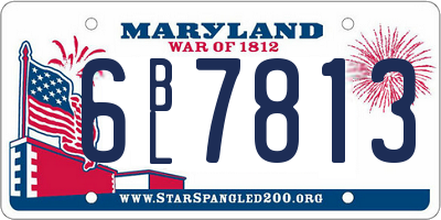 MD license plate 6BL7813