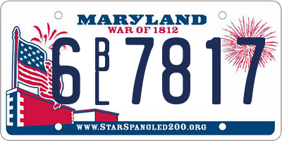 MD license plate 6BL7817