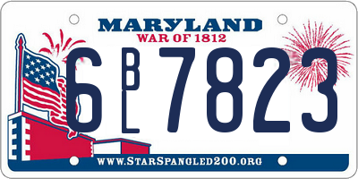 MD license plate 6BL7823