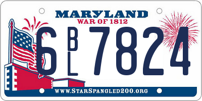 MD license plate 6BL7824