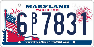 MD license plate 6BL7831