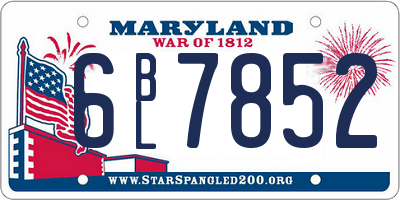 MD license plate 6BL7852