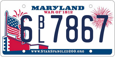 MD license plate 6BL7867