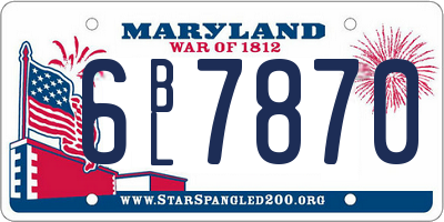 MD license plate 6BL7870
