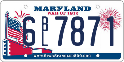 MD license plate 6BL7871