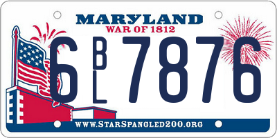 MD license plate 6BL7876