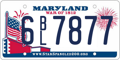 MD license plate 6BL7877